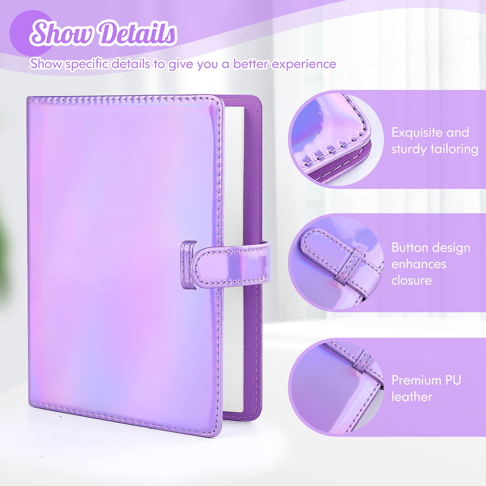 Ablus 256 Pockets Photo Album for Polaroid Snap SnapTouch Zip Mint Cameras Printers, Fujifilm Instax Mini 11 90 9 8+ 8 7S 70 50S 26 25 LiPlay Instant Camera Film, Mini Link SP-1 Printer(Nebula Purple)