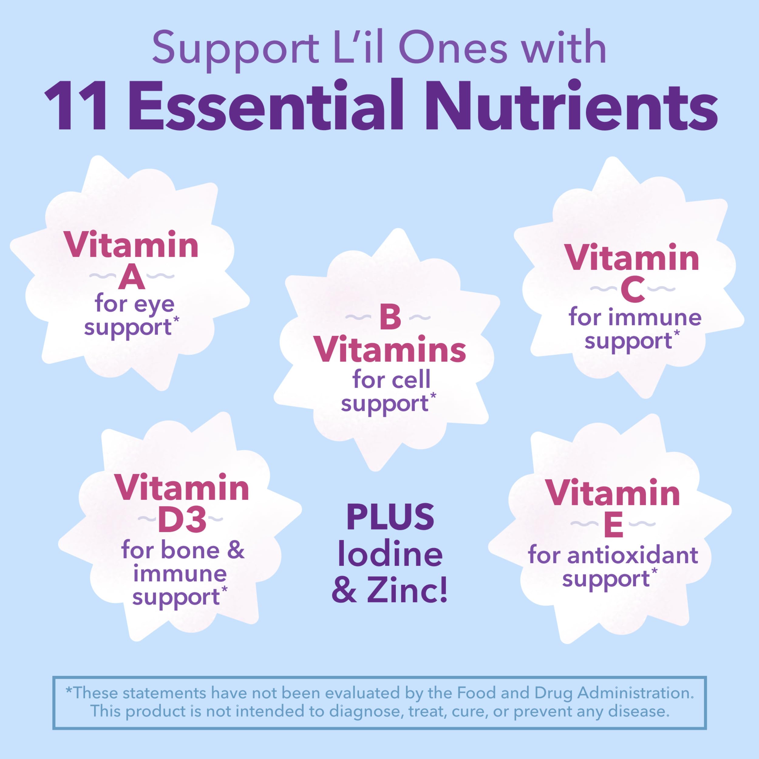 L'il Critters Frozen Daily Kids Multivitamin Gummies Assorted Berry Flavors for Ages 2+ Toddlers and Kids, Disney Multivitamin Gummies with 11 Essential Nutrients, 30-60 Day Supply, 60 Gummies