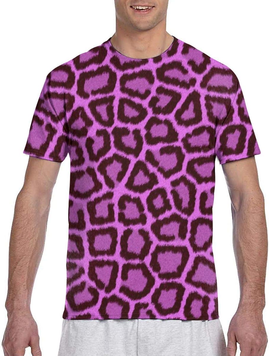 Animal Print Mens Over Print TShirts Novelty Crewneck Tee