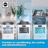 BLACK+DECKER 5000 BTU Portable 3-in-1 Air Conditioner Dehumidifier Clock Remote view 5