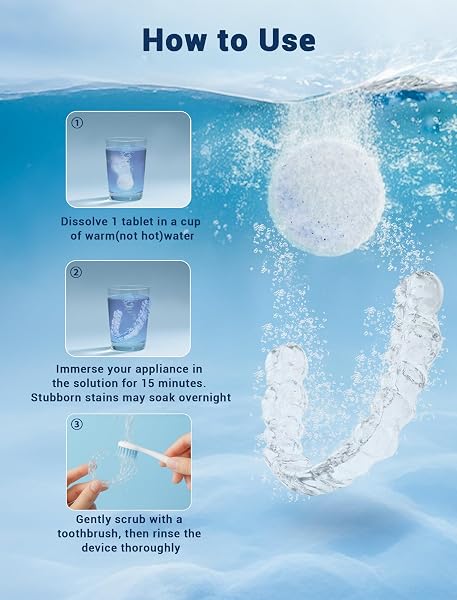 RETAINER CLEANER TABLETS (120 PCS), DENTURE CLEANING TABLETS FOR INVISALIGN, NIGHT MOUTH GUARD FOR ALIGNERS, REMOVE ODORS STAINS AND PLAQUE, QUICK CLEANSER, MINT FRESH FLAVOR, 4 MONTH SUPPLY