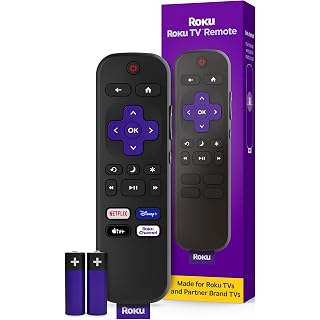 Roku TV Remote Control (Official Manufacturer Product) | Simple Setup & Pre-Set App Shortcuts - Replacement Remote Compatible