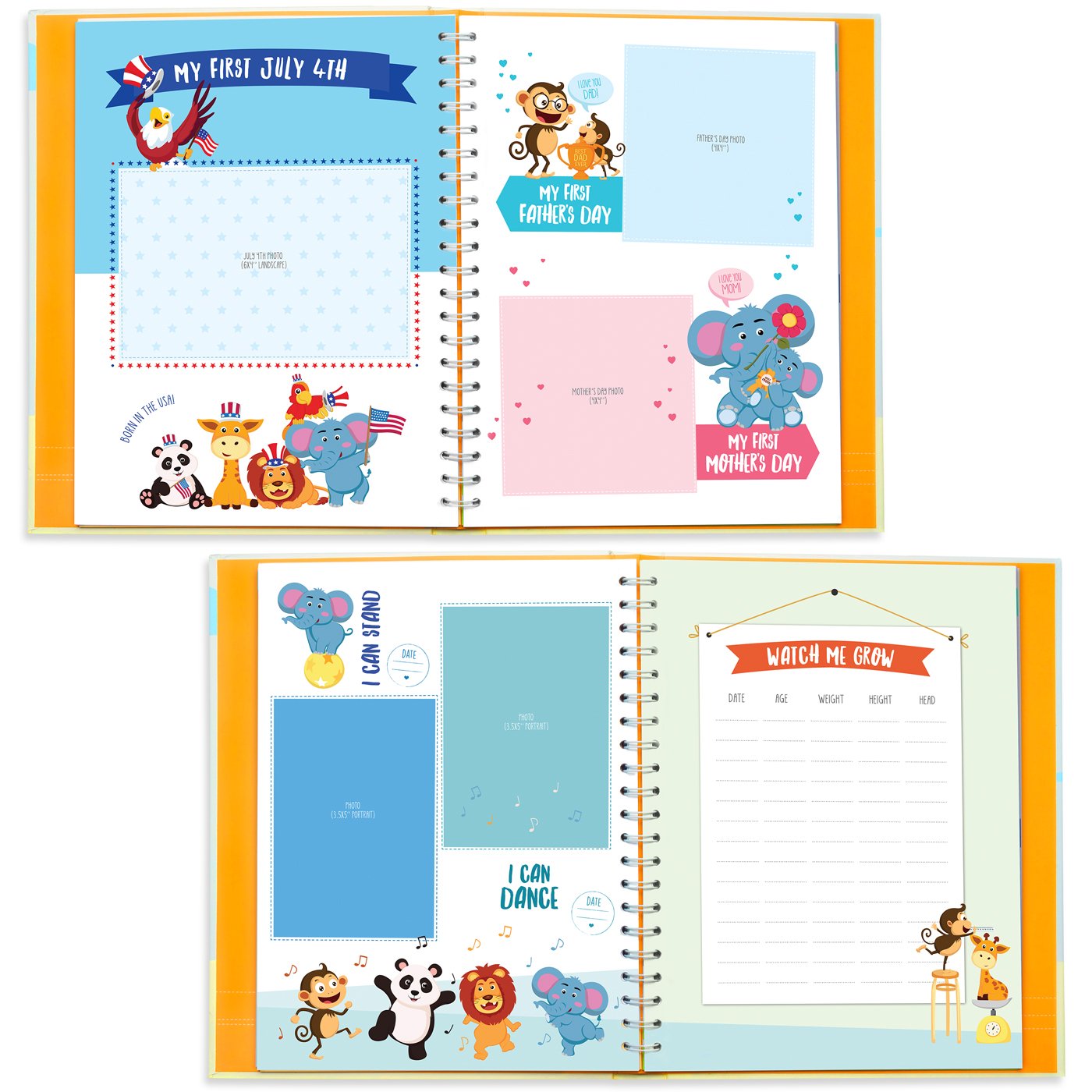 KiddosArt Baby Memory Book. Keepsake Journal, Scrapbook, Photo Album. Record Your Girl or Boy Memories and Milestones of The First 5 Years on 72 Beautiful Pages. 12 Monthly Stickers Included. : Baby