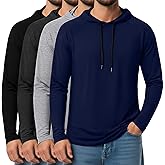 August Alley 4 Pack Mens Big and Tall Hoodies Sweatshirt Long Raglan Sleeve Casual Pullover Drawstring Workout Athletic Shirt