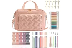 RAIZESTILO Bible Cover for Women Bible Case, Large Bible Bag, Bible Study Supplies Bible Journaling Kit Book Carrying Case with Bible Highlighters Tabs, Valentines Day Christian Gifts for Women (Pink)