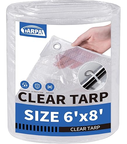 Clear Tarp Heavy Duty Waterproof 2x4 FT, Outdoor Porches Transparent Tarpaulin with Grommets, PVC Vinyl Tarps for Patio Enclosure, Roof, Chicken Coop, Greenhouse Plant