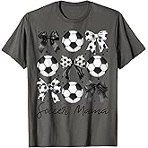Soccer Mama Shirt Coquette Bow Soccer Mom T-Shirt