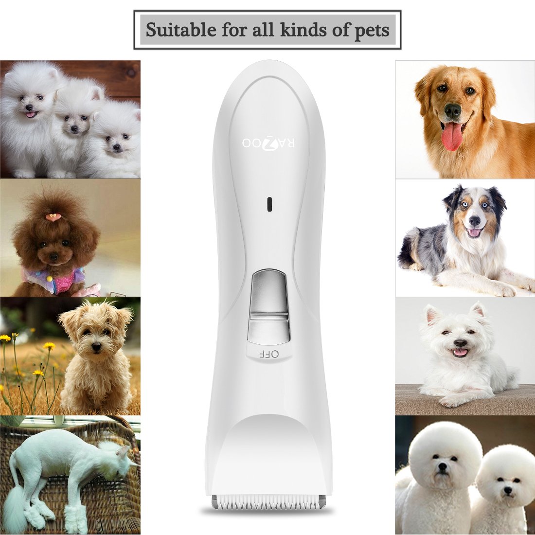 Heavy Duty Pet Hair Clipper Dogs Cats Cordless Professional Grooming Trimming Kit Set