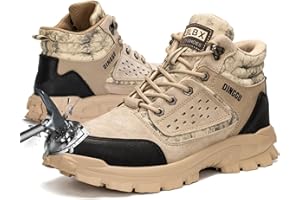 ZBVB Steel Toe Boots for Men Women Comfortable Lightweight Work Boots for Men Industrial Construction Boot Non Slip Work Shoes