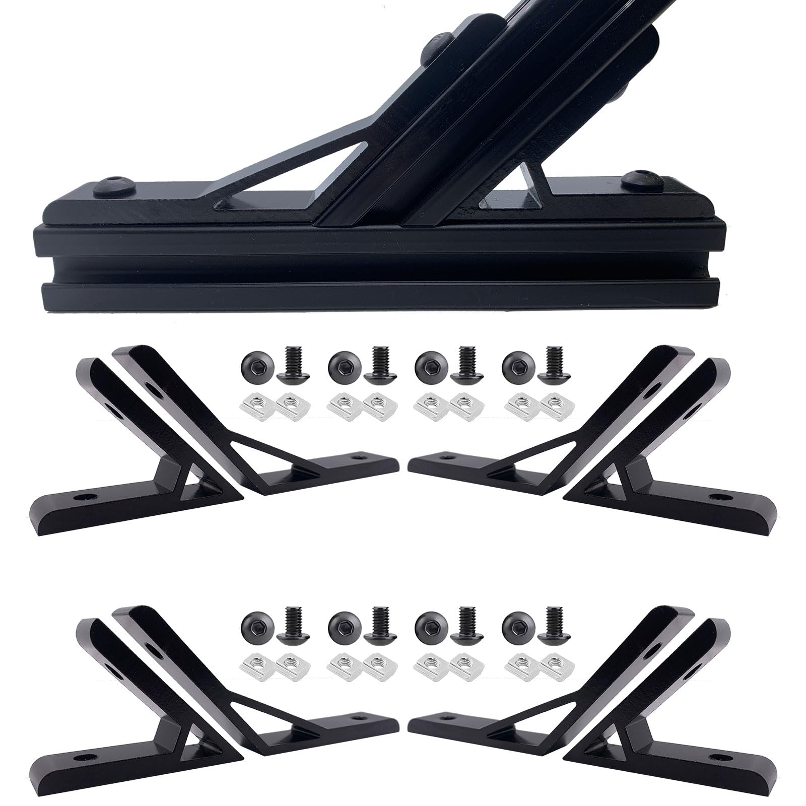 Photo 1 of (8Sets) 4 Set 45 Degree with 4 Set 135 Degree Angle 2020 Series Aluminum Extrusion Profile Accessories?Aluminum Corner Brackets Profile with Mounting Screws and Nuts