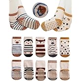 BEHELE Baby Non-skid Grip Socks Toddler Socks Warm Thick Anti Skid Slipper Crew Socks for Girls Boys Newborn Infant
