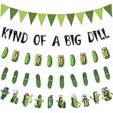 Oudain 5 Pcs Pickle Party Banners, Kind of A Big Dill | Pickle Decor with Pennant Flags, Jar and Cartoon Garlands, Funny Banner, Summer Party Supplies for Birthdays and BBQ