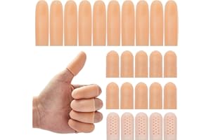 Gel Finger Protectors Silicone Fingertips Protection Finger Caps, Finger Cots Fingertip Bandages Band for Finger Arthritis, F