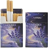 Derrose&reg; Lavender Herbal Sticks,Herbal Cigarettes,Nicotine Free and Tobacco Free,Help Stop Smoking,Better Effect When Used with Nicotine Patches,Smoking Cessation Products,2packs-40 Sticks