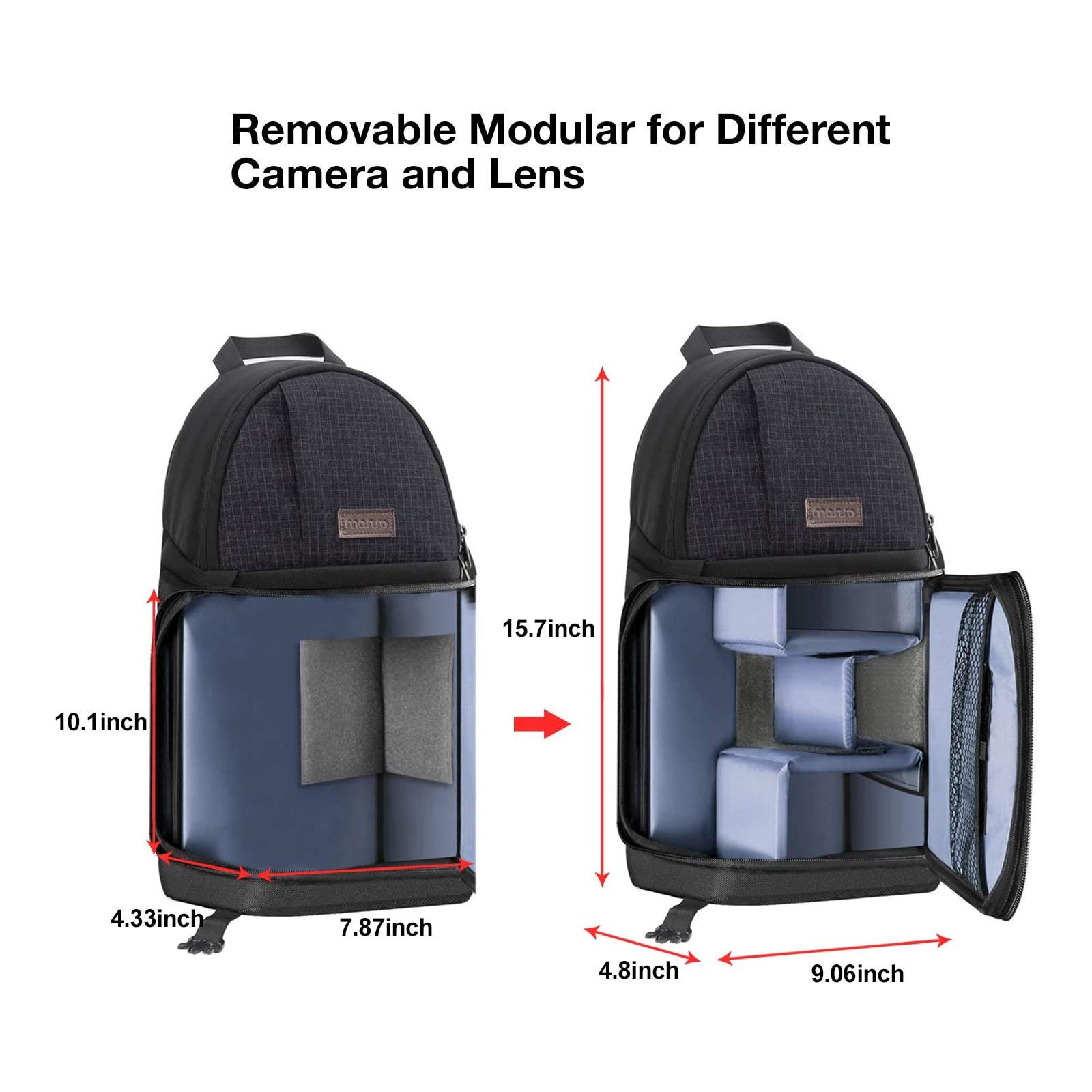 MOSISO Camera Sling Bag, DSLR/SLR/Mirrorless Camera Backpack Case Shockproof Photography Backpack with Tripod Holder & Removable Modular Inserts Compatible with Canon/Nikon/Sony/Fuji