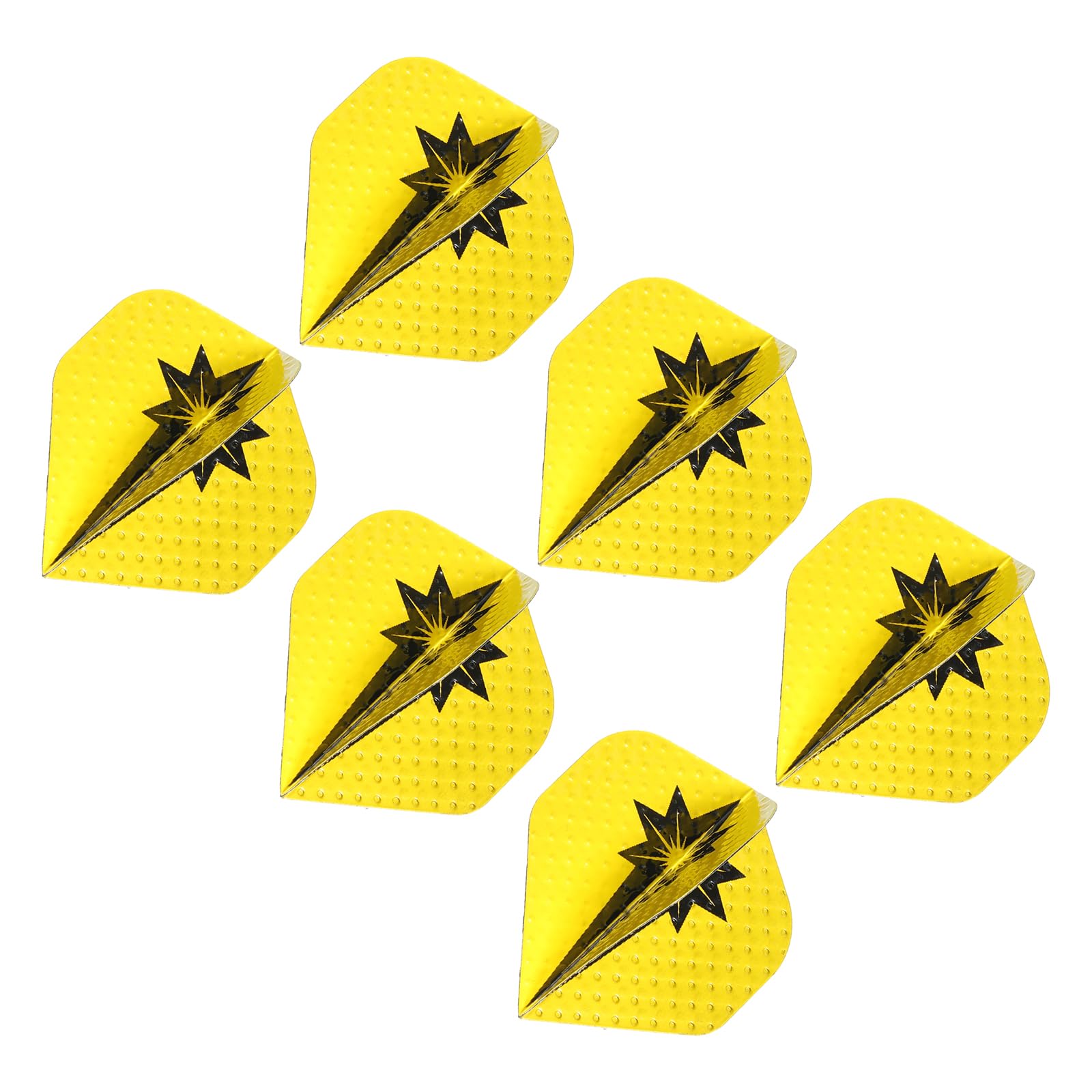 PATIKIL Slim Dart Flights, 6 Pack Aluminum Foil Unique Design Dart Accessories for Steel Tip Dart and Soft Tip Darts, Black Yellow