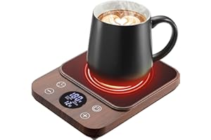 VYRANEXA Cup Warmer for Coffee - Fastest Heating & Highest Temperature, Coffee Mug Warmer for Desk Auto Shut Off, 1-12h Timer for Scheduled Start, Electric Beverage Warmer for Coffee (Woodgrain, NO Cup)