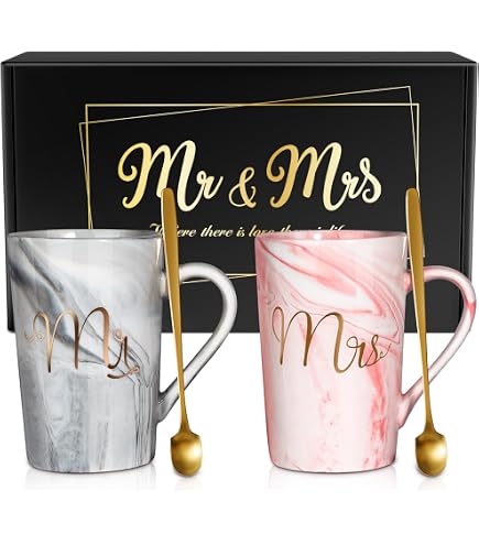 Amazon.com | American Atelier His/Hers Coffee Mug Set (Set of 2), 3.6 x 2.5  x 4, Green: Coffee Cups & Mugs