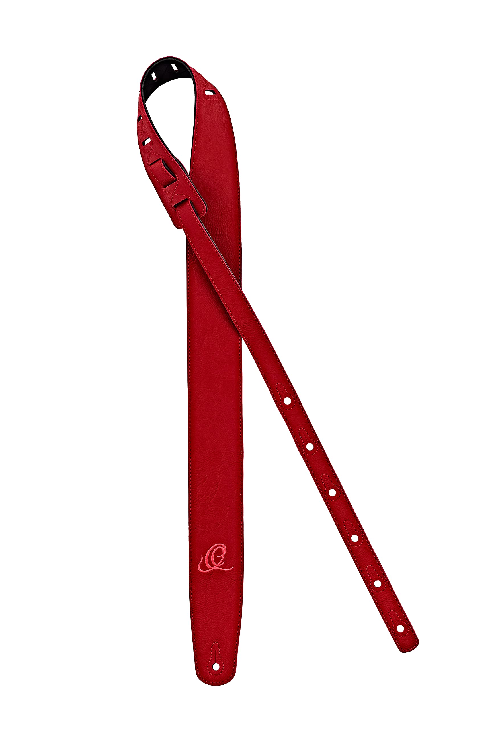 Ortega Guitars Vegan Guitar Strap – Adjustable – Acoustic Guitar / Bass, Electric Guitar / Bass – Vegan Series – Red (OSVG-RD)