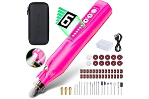 MNT MAINIT Cordless Rotary Tool, 6 Speed 4V USB Charging Rotary Tool Kits with 62 Accessories, Multi-Purpose Power Rotary Tools for Sanding, Cutting Polishing, Drilling, Engraving, DIY Creations. (Pink)
