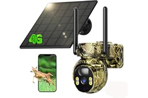 LIWAN Cellular Trail Camera, 4G LTE Game Cameras, 2K HD Trail Cam, 360° Live View Solar Trail Camera Outdoor with PIR Motion 