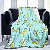 Cute Banana Blanket, Soft Blankets Flannel Bed Throw Cozy Lightweight Plush Gifts for Women Men Boys Girls Kids Sofa Couch Bedroom Living Rooms Warm All Season, Home Decor, Small 50"x40"