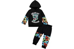 MIGU Toddler Boy Clothes Dinosaur Clothes For Boys Hoodie Sweatsuit + Dinosaur Pants 2PCS Boys Outfits Set