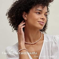 The Pearl Source 14K Gold 7-8mm AAAA Quality Round