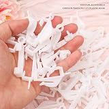 kuou 50 Pcs Curtain Hooks White Plastic Gliders for Track Rail Sliding view 2