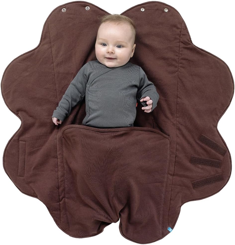 Wallaboo Baby Blanket Fleur, Supersoft 100% Cotton, for Pram Moses Basket or Crib and Travel, Chocolat, Brown - Image 3