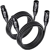 Cable Matters 2-Pack Premium XLR to XLR Cables - 10ft, Male to Female Microphone Cable, Oxygen-Free Copper (OFC) Mic Cord, Black