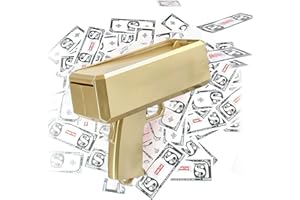 TianHapyp Money Gun Shooter Handheld Cash Money Gun Spraying Machine Money Dispenser with 100pcs Bills Loading Capacity Prop 