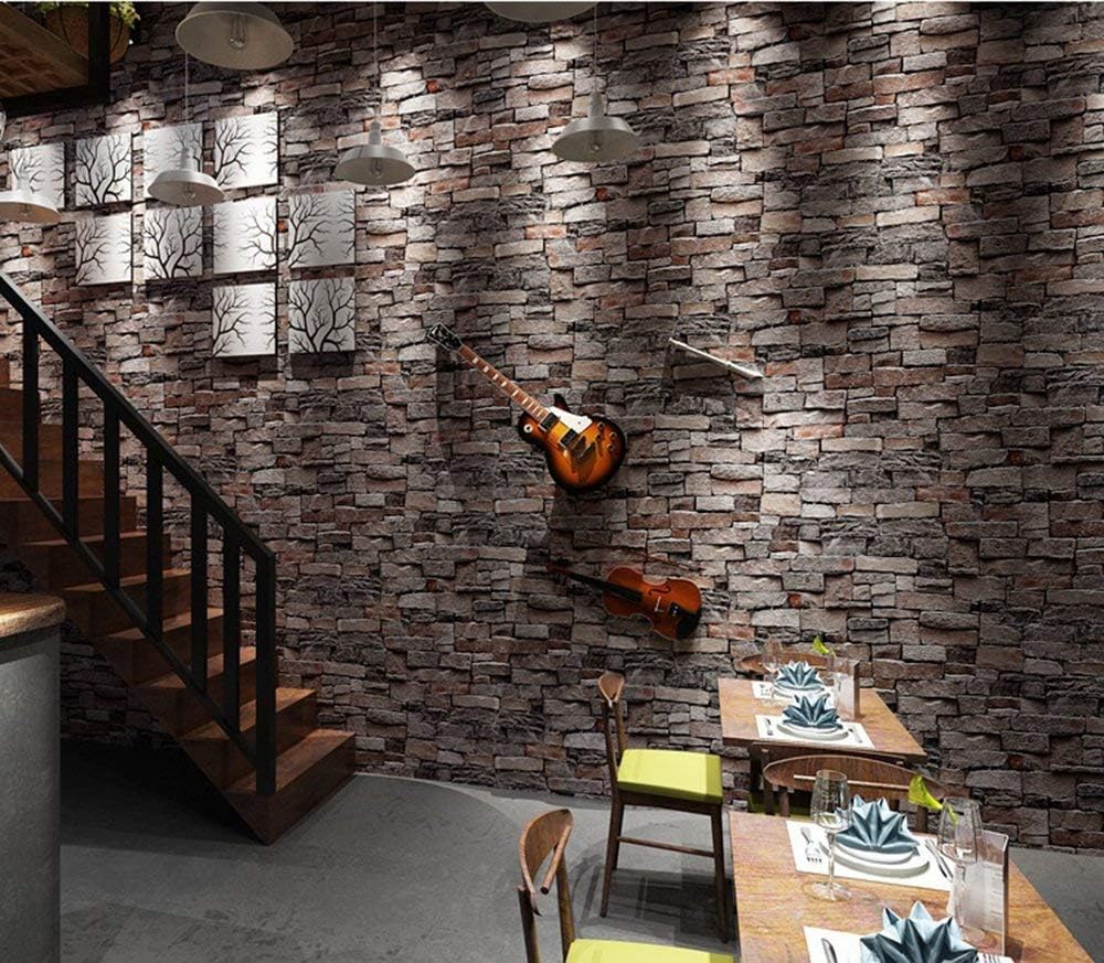 Nasmodo Self Adhesive Brick Wall Table Furniture Sticker, 45 x 100 cm, Black