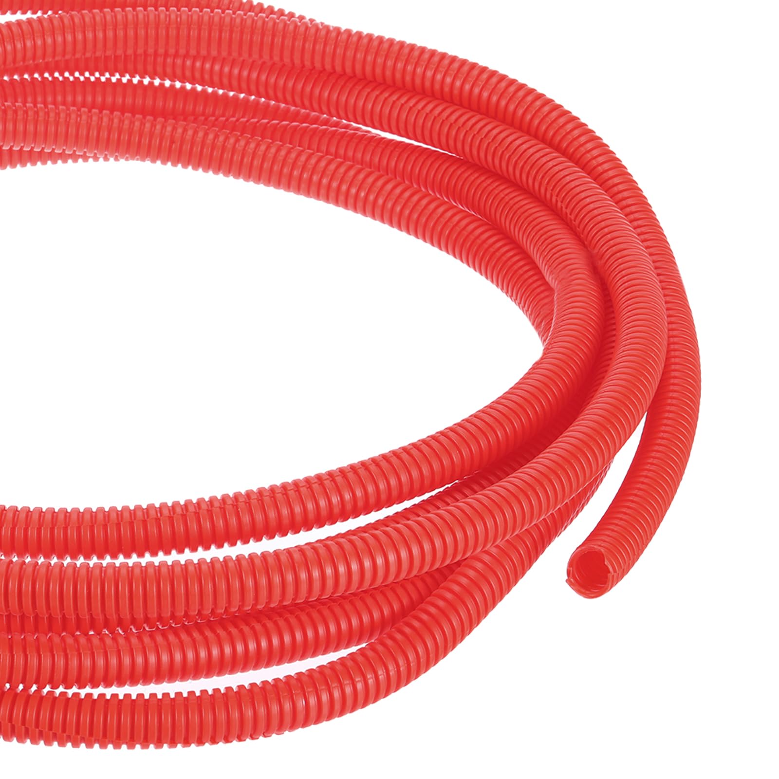 DMiotech 6m Wire Loom Split Tubing 12.7mm, Cord Protectors from Pet Flexible Conduit Cable Management for Office, Home, Garden, Red