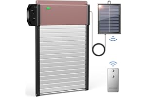 CHAMUTY Automatic Chicken Coop Door Solar - Powered Auto Chicken Door Opener, Timer/Light Sensor Modes for Safe and Convenient Chicken Keeping with Intelligent Obstacle Sensors