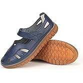 Women 's Classic Genuine Leather Casual Flat Sandal Closed Toe Fisherman Sandals Comfy Work Sandal Everyday Walking Shoe