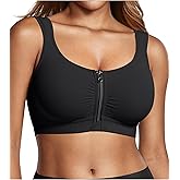 BRABIC Front Closure Bras for Women Compression Surgical Bra No Underwire Full Coverage Wireless Bralette