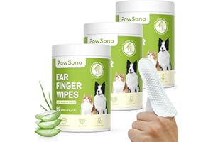 PawSono Pet Wipes for Dogs & Cats, Hypoallergenic Dog Eye Wipes Cleaner, Natural Cleaning Grooming Pet Wipes Gently Remove Stain (Ear Wipes 150 PCS, Aloe Scent)