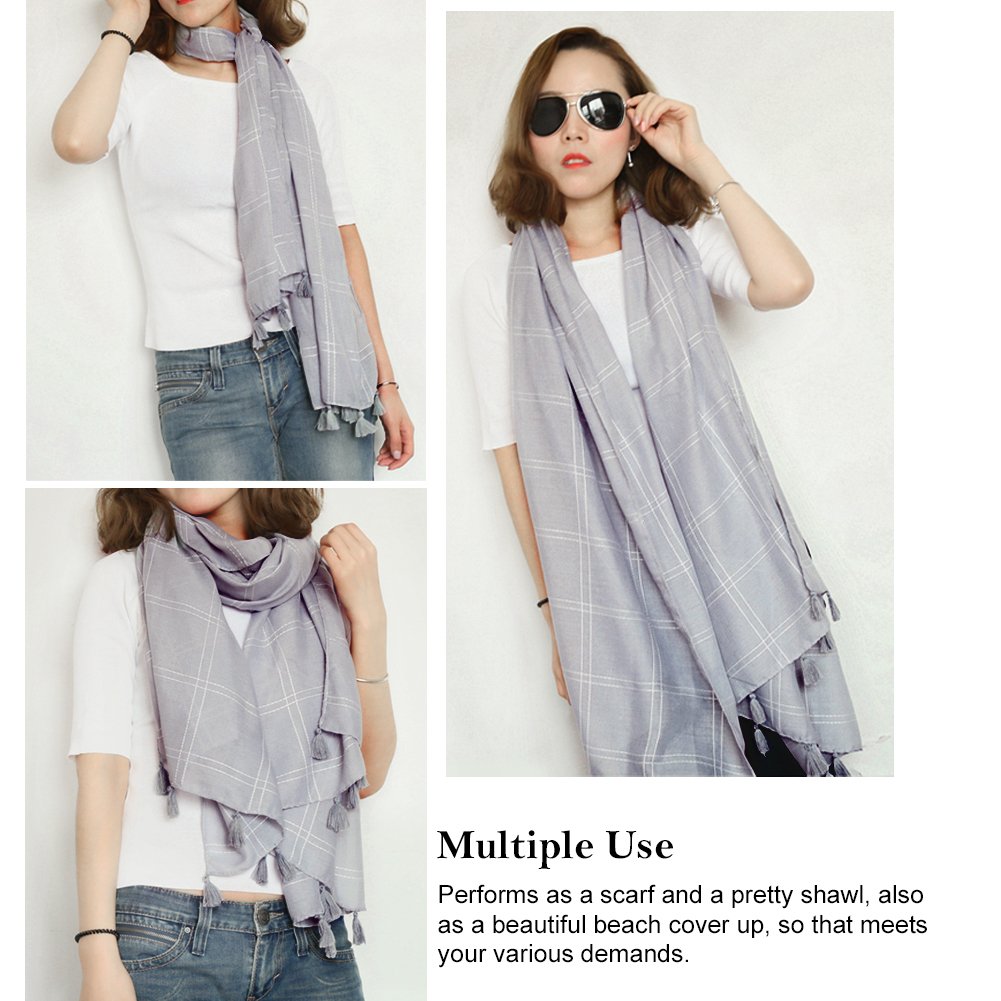 FITIBEST Bufanda de Invierno Elegante para Mujer larga suave Tartan Bufanda