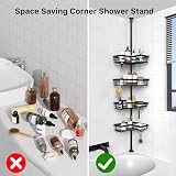 KEGII Telescopic Corner Shower Caddy Black 4-Tier Adjustable Shelf view 8