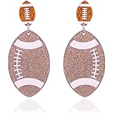 Game day Earrings for Women Rugby Football Stud Earrings Sporty Chic Acrylic Colorful Glittering Dangle Drop Earring Football Jewelry for Women