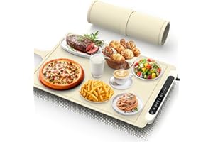 EFFLOTOYZ Warming Mat for Food Warmer Pad: 24"X16" Adjustable Foldable Silicone Electric Warming Tray for Buffets Party - Fast Heating Portable Hot Plates for Countertop Kitchen Travel Home Ideas