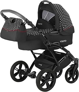 Knorr-Baby 33000-02 Kombikinderwagen Voletto Tupfen Limited Edition, schwarz-weiß
