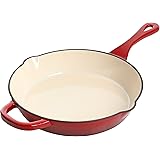Crock Pot Artisan 10 Inch Enameled Cast Iron Round Skillet, Scarlet Red