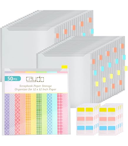 Aazon.co : 60Pcs Scrapbook Paper Storage Organizer, 12 X 12 Inch