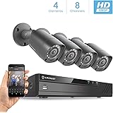 Amcrest Full-HD 1080P 8CH Video Security System w/ Four 2.0 MP (1920TVL) Outdoor IP67 Bullet Cameras, 66ft Night Vision, Hard Drive Not Included, (AMDV10818-4B-B)