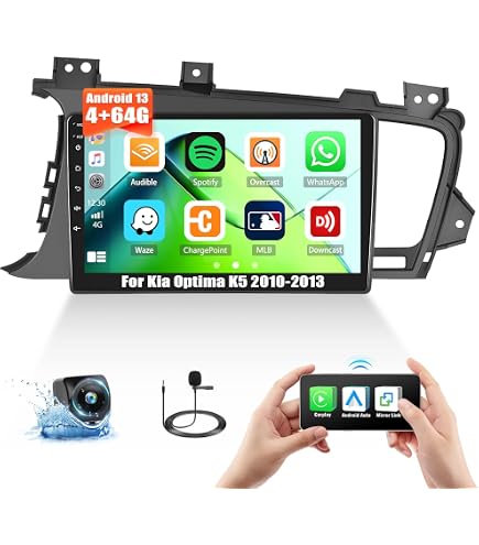 thumbnail image 2 of Roinvou 2 64G Radio For Kia Optima K5 2014 2015 Android 13 Car Stereo Wireless Carplay, 9 Inch Touch Screen For Optima Android Auto Bluetooth GPS WiFi FM RDS Mirror Link Backup Camera 2 of 10