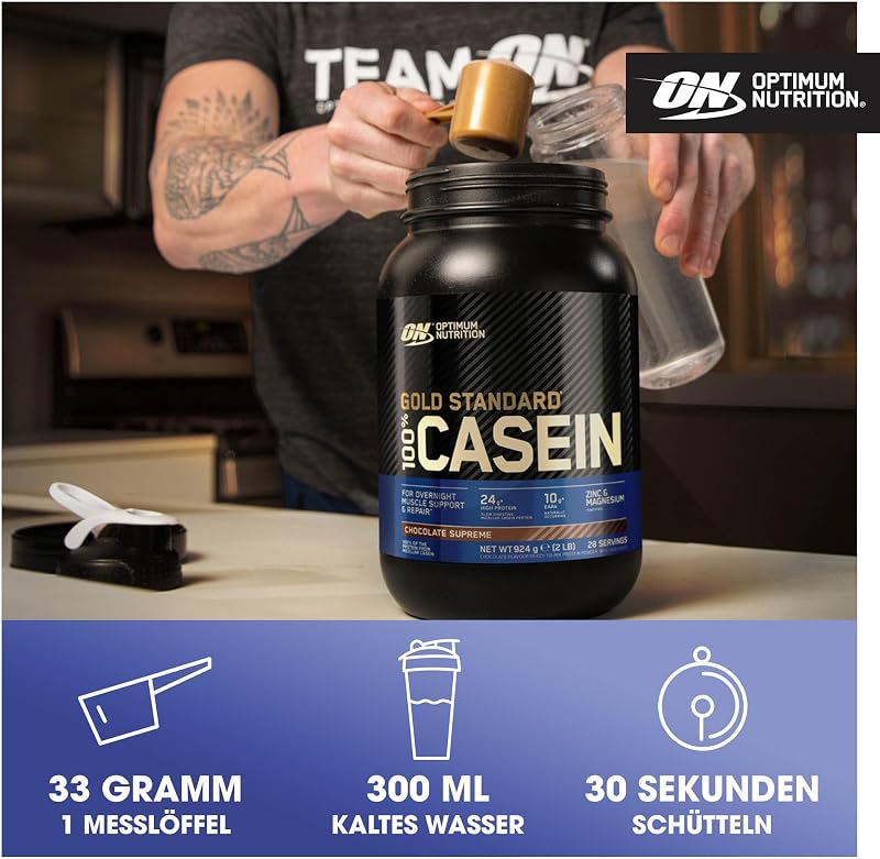 Gold Standard 100% Casein Proteinpulver, Geschmack Chocolate Supreme, 1.82 kg, 55 Portionen