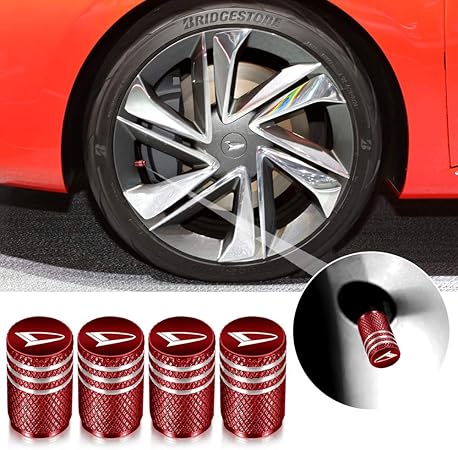 Amazon バルブキャップ エアバルブ タイヤ バルブ 車 エアー ホイールキャップ 車用メタル 腐食 防止 4個組 レッド 車 バイク 車 バイク