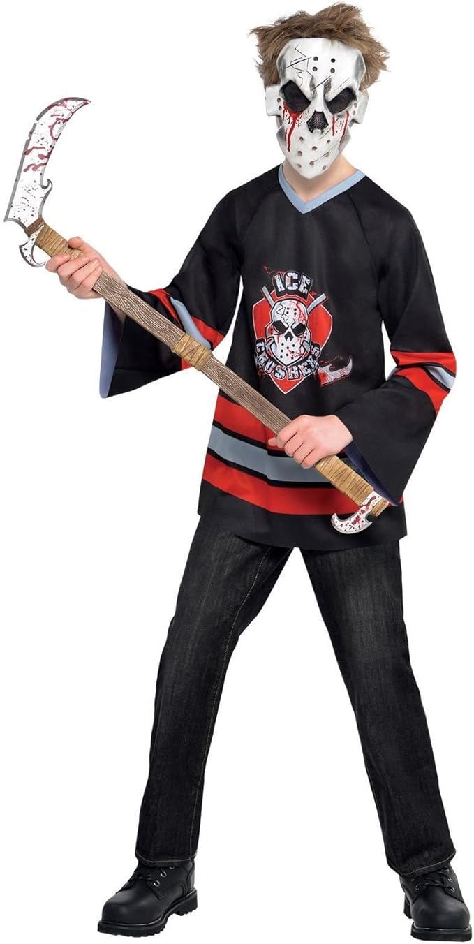 1416 Years Teen Zombie Hockey Player Costume Bloody Face Off Ice